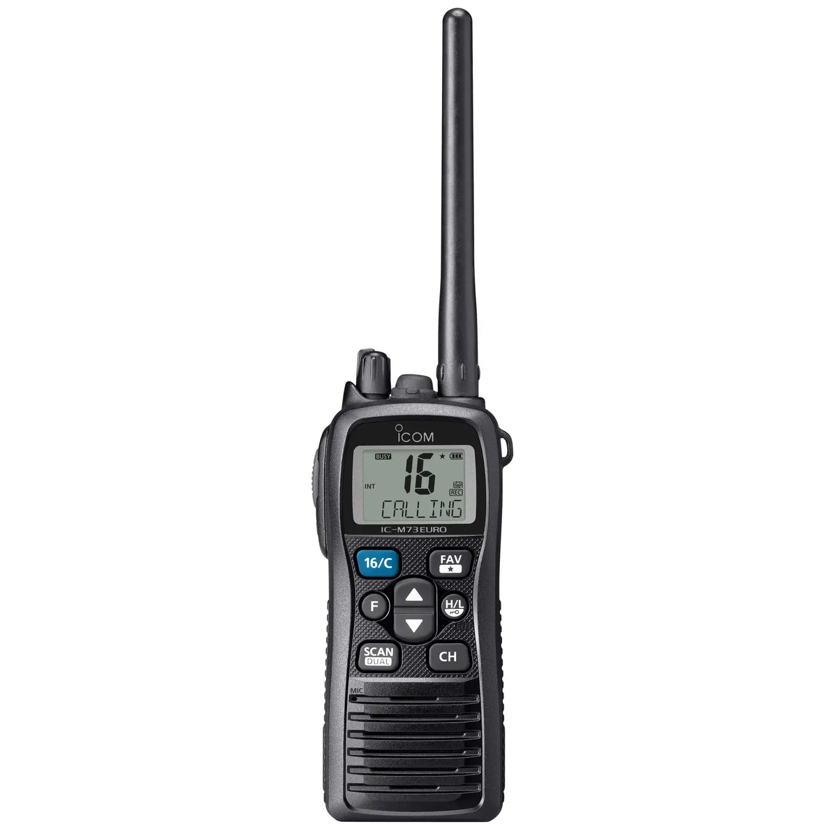 VHF Portable ICOM ICM73 EURO 64 avec antenne et écran numérique.