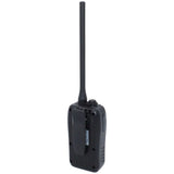 VHF Portable Plastimo SX 350+ vue de côté, avec antenne et design compact, étanche et flottant.