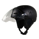Visière intégrale pour casque X-OVER sur un casque noir avec visière transparente.
