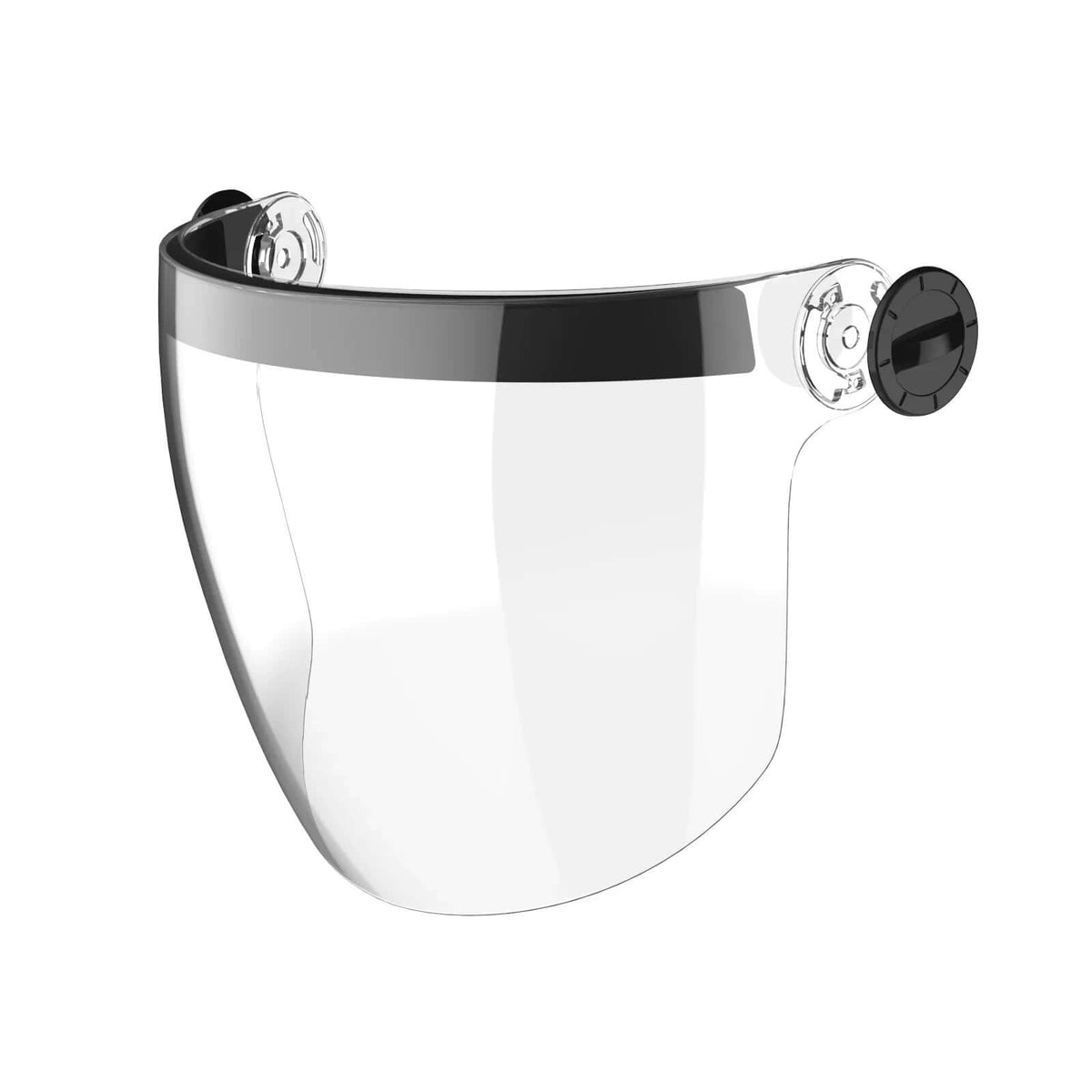 Visière intégrale pour casque X-OVER avec fixation rapide et matériau ultra-transparent.