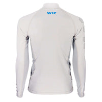 Overtop LONG SLEEVE RASHGUARD GREY vue arrière, tissu confortable et résistant en polyamide spandex, protection UV +50.
