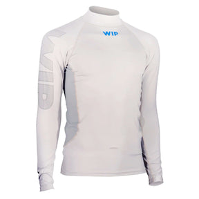 Overtop LONG SLEEVE RASHGUARD GREY en tissu polyamide spandex, protection solaire UV +50, coupe ergonomique.