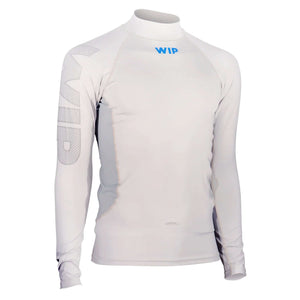 Overtop LONG SLEEVE RASHGUARD GREY en tissu polyamide spandex, protection solaire UV +50, coupe ergonomique.